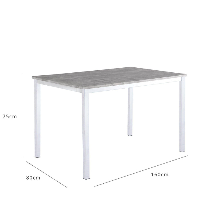 Milo dining table - 6 seater - concrete effect and chrome - Laura James