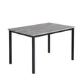 Milo Black Concrete Dining Table Set - 4 Seater - Ellis Teal Black Chairs