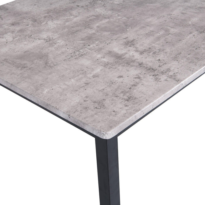 Milo Black Concrete Dining Table Set - 4 Seater - Ellis Teal Black Chairs