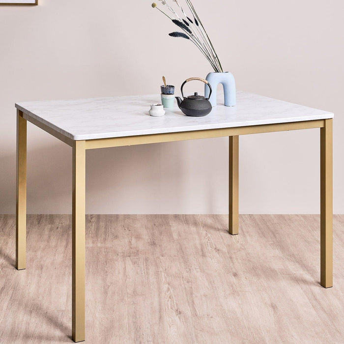 Milo Marble Dining Table with Gold Legs