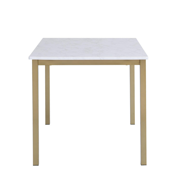 Milo dining table - 4 seater - marble effect and gold - Laura James