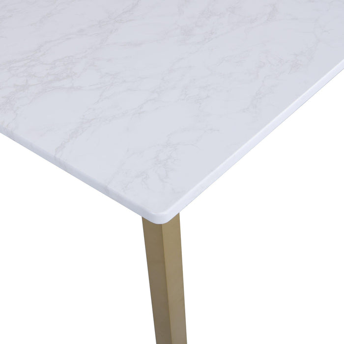 Milo dining table - 4 seater - marble effect and gold - Laura James