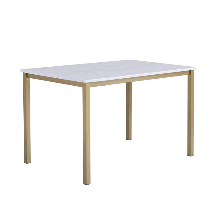 Milo dining table - 4 seater - marble effect and gold - Laura James