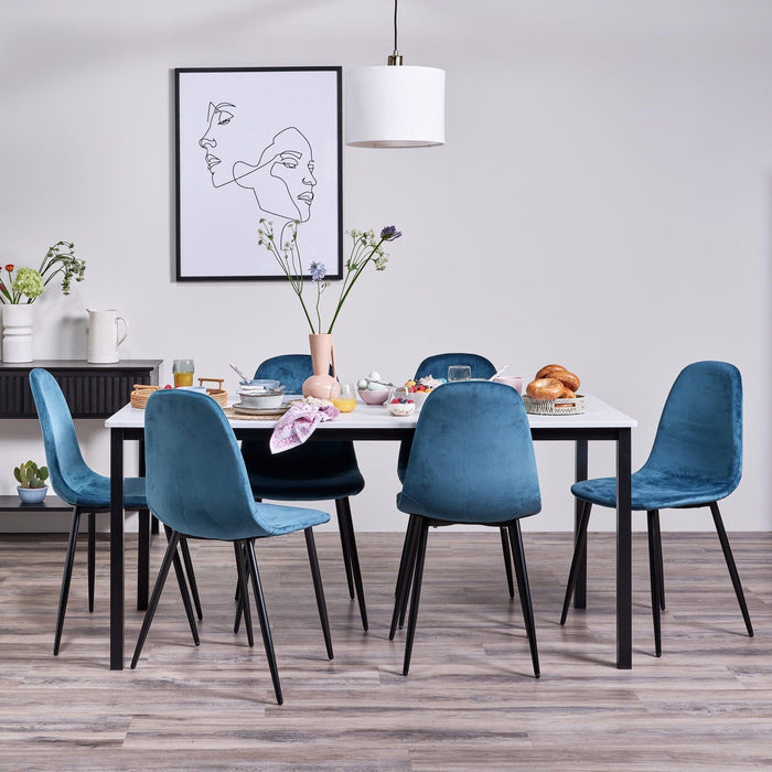 Milo Marble Top 6 Seater Dining Table - Laura James