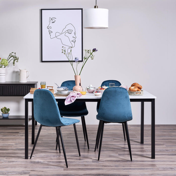 Milo Marble Top 6 Seater Dining Table - Laura James