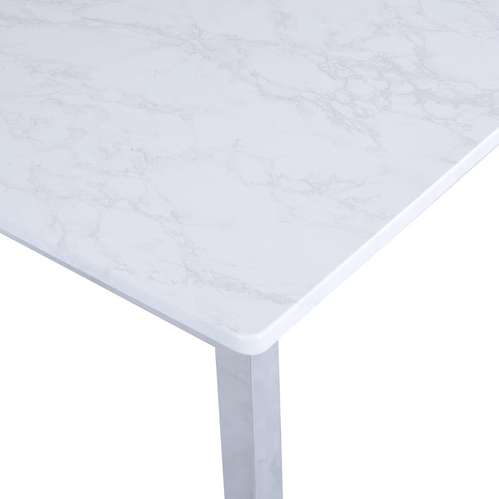 Milo dining table - 6 seater - marble effect and chrome - Laura James