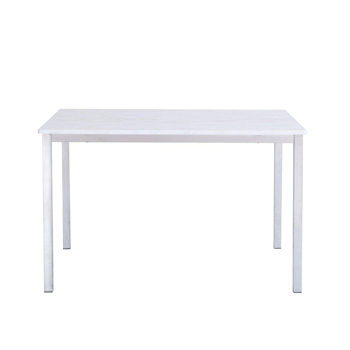 Milo dining table - 6 seater - marble effect and chrome - Laura James