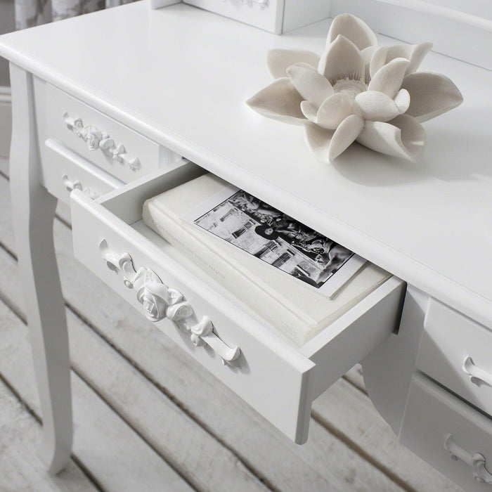 Monaco Dressing Table, Stool & Mirror Set - White Painted - In Stock Date - 2nd June 2020 - Laura James