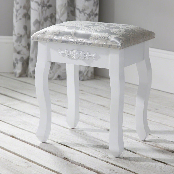 Monaco Dressing Table, Stool & Mirror Set - White Painted - In Stock Date - 2nd June 2020 - Laura James