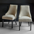 Outlet - Nadine Marl Taupe Dining Chairs - Set of 2 - Black Legs