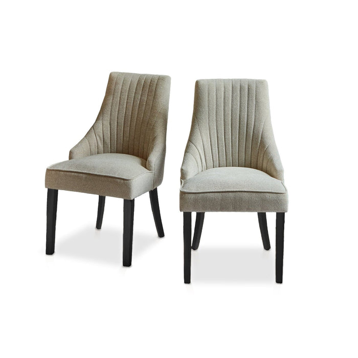 Outlet - Nadine Marl Taupe Dining Chairs - Set of 2 - Black Legs