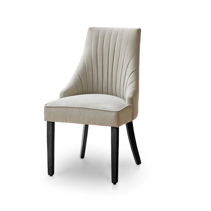 OUTLET - Nadine Soft Beige Dining Chairs - Set of 2 - Black Legs