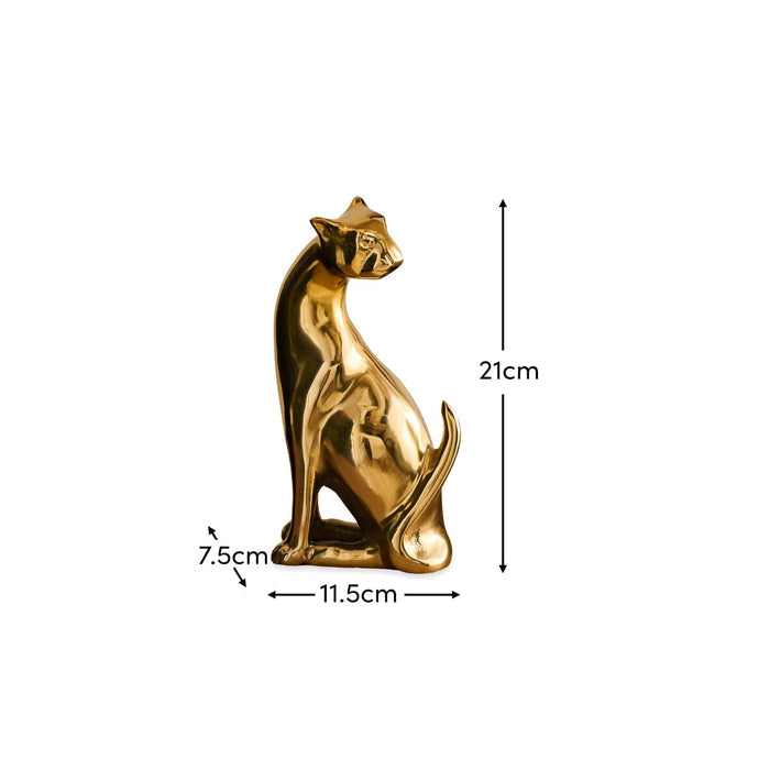 Nakuru 21cm Metal Leopard Ornament - Gold - Laura James