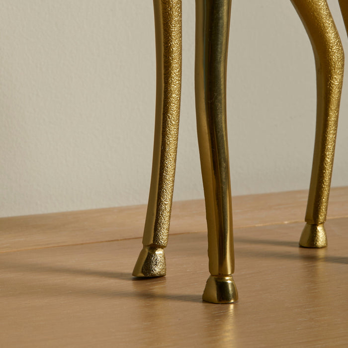 Outlet - Nakuru Resting Metal Giraffe Ornament - Gold