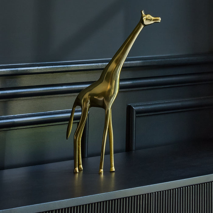 Outlet - Nakuru Standing Metal Giraffe Ornament - Gold