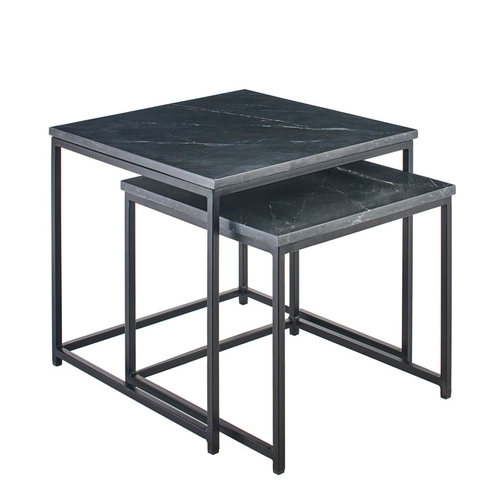 Nesting Black Marble Square Coffee Table - Laura James