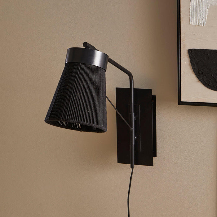 Neri Black Cotton String Wall Light - Laura James