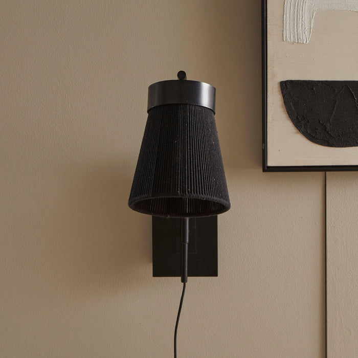 Neri Black Cotton String Wall Light - Laura James