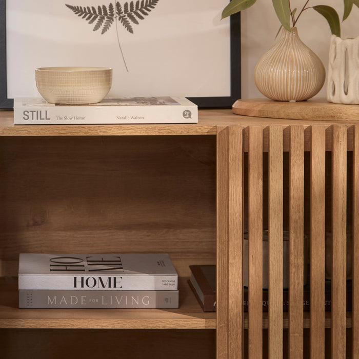 Nia 2 Door Small Sideboard - Seasoned Oak - Laura James