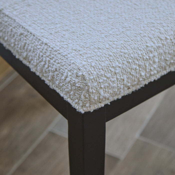Nolan Off White Boucle Dining Chair -  Set of 2 - Black Oak Legs - Laura James