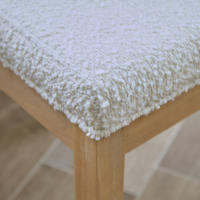 Nolan Boucle Dining Chairs - Set of 2 - Whitewash Oak Legs - Laura James