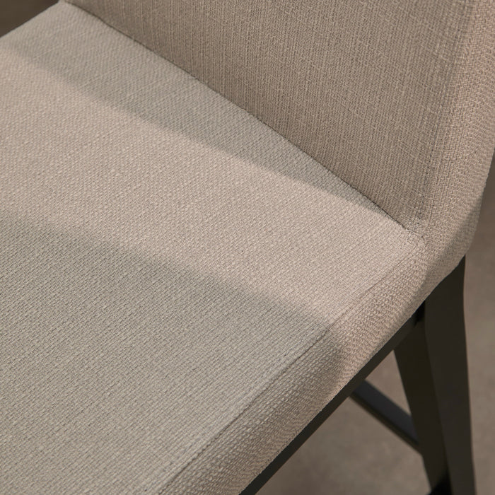 Nolan Fawn Linen Bar Stool - Black Oak Legs - Laura James
