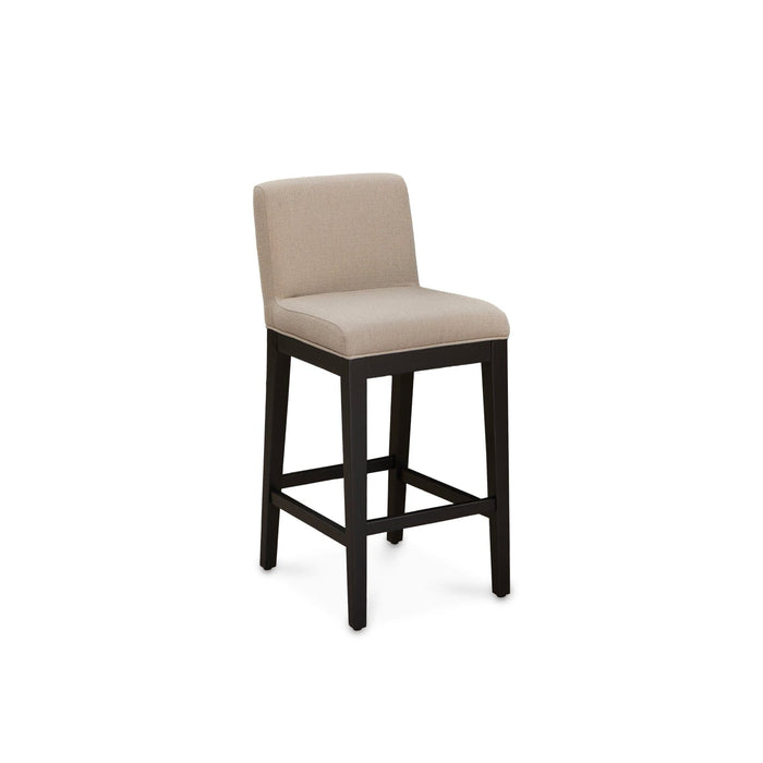 Nolan Fawn Linen Bar Stool - Black Oak Legs - Laura James