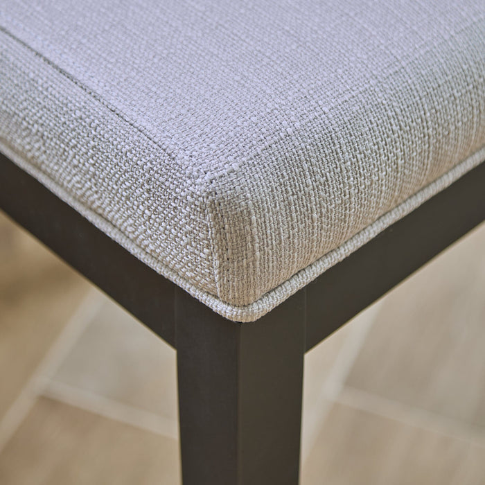 Nolan Fawn Linen Dining Chairs - Set of 2 - Black Oak Legs - Laura James