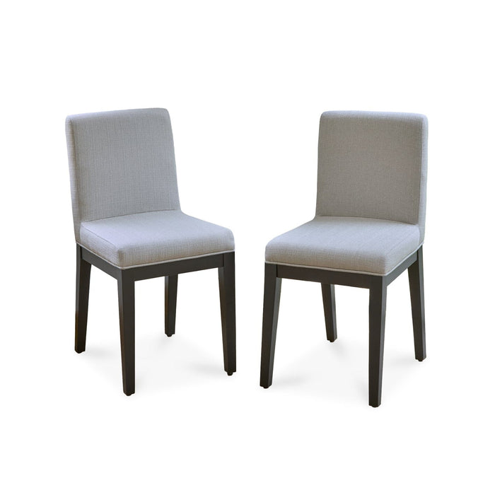 Nolan Fawn Linen Dining Chairs - Set of 2 - Black Oak Legs - Laura James