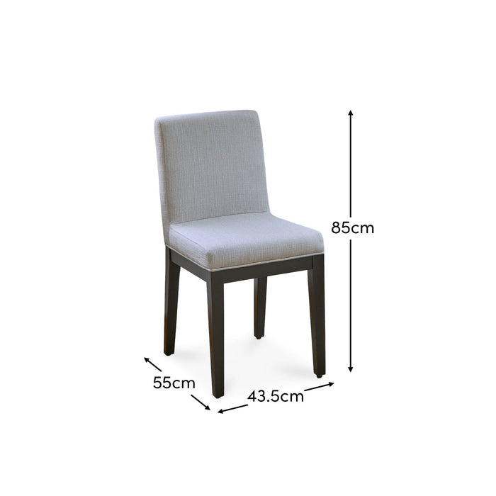 Nolan Fawn Linen Dining Chairs - Set of 2 - Black Oak Legs - Laura James