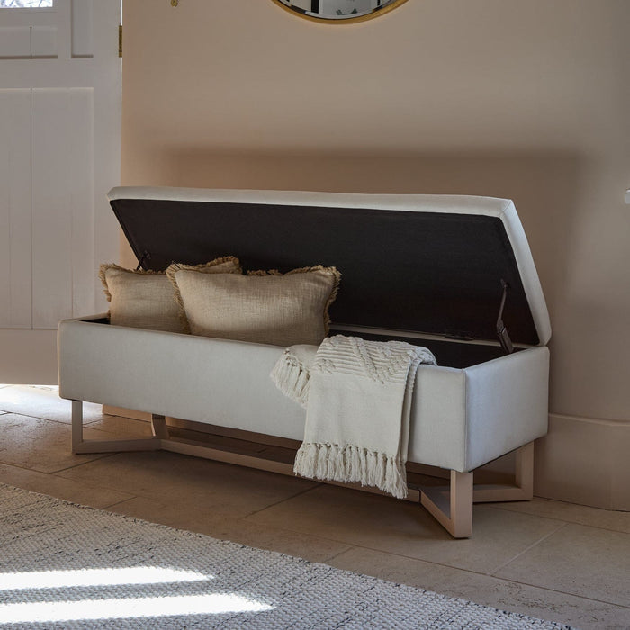 Norah Storage Ottoman - Ivory - Laura James