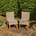 OUTLET - Oliver Rattan Dining Chairs with Acacia Wood Legs - Set of 2