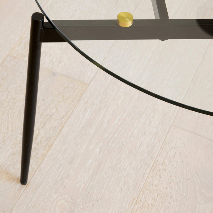 OUTLET - Oscar Glass Coffee Table - Black Legs