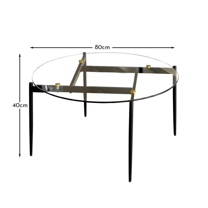OUTLET - Oscar Glass Coffee Table - Black Legs