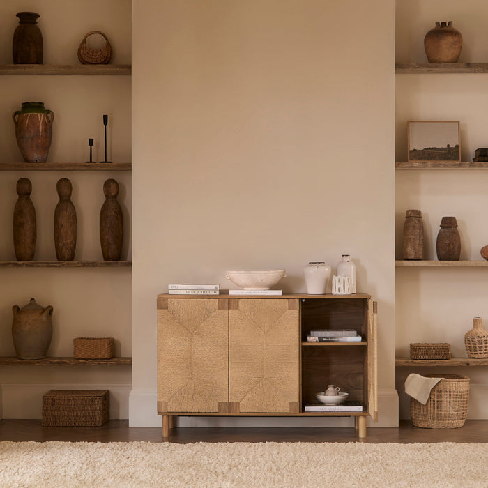 Paloma Natural Weave 3 Door Large Sideboard - Natural Oak - Laura James