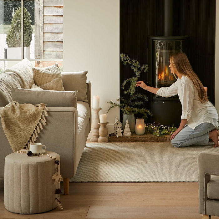 Outlet - Penelope Drum Stool - Sand