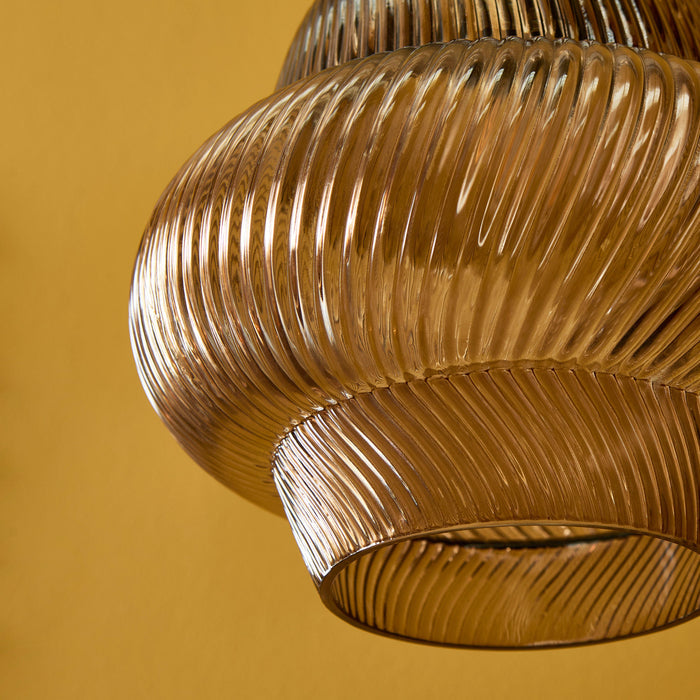 Pimlico 22cm Glass Pendant Light - Gold - Laura James
