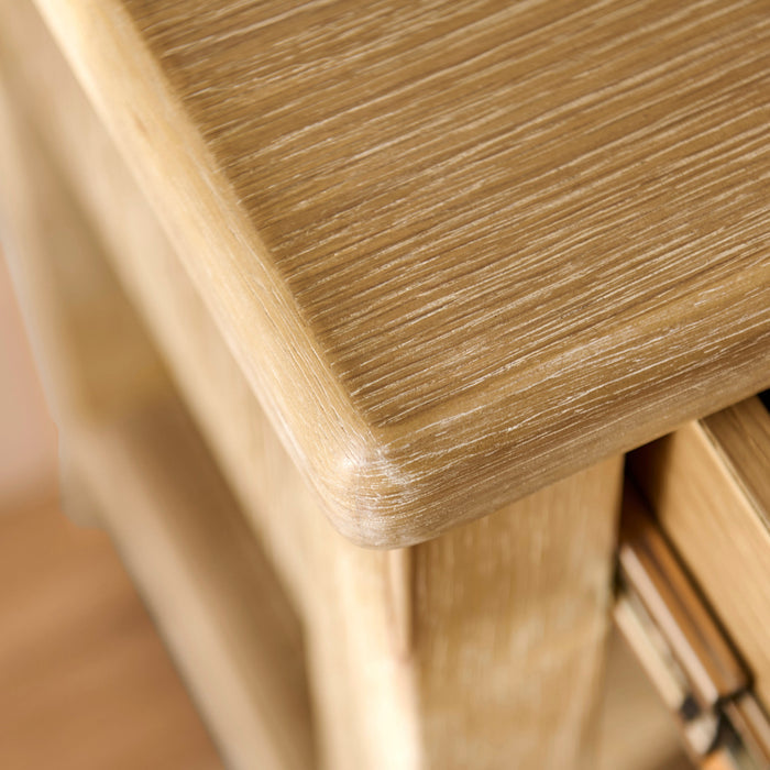 Raleigh 1 Drawer Bedside Table - Whitewash - Laura James