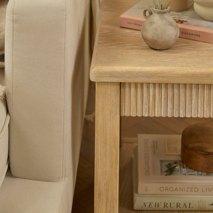 Raleigh 45cm Side Table - Whitewash - Laura James
