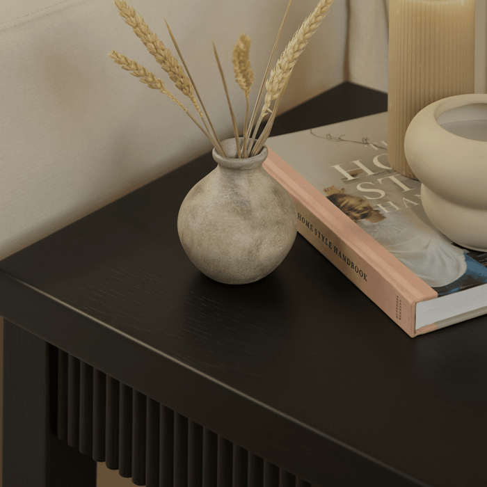 Raleigh Black Oak Side Table - Laura James
