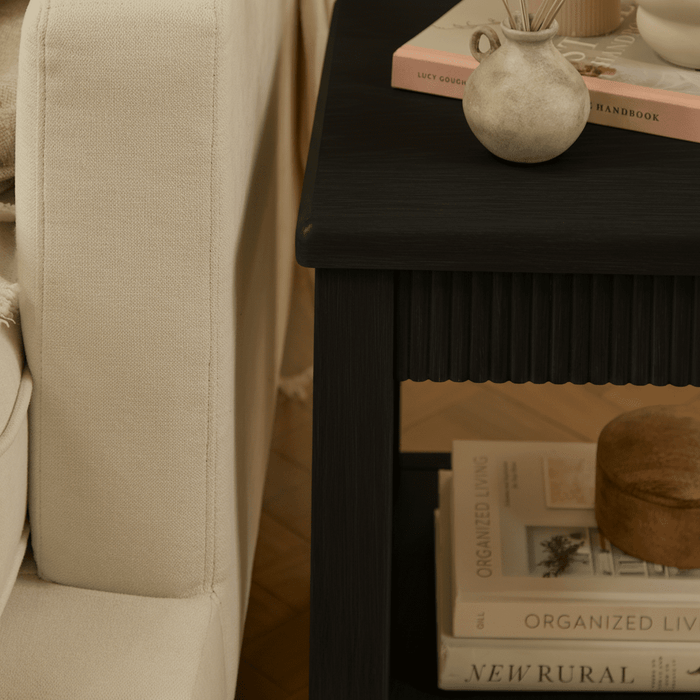 Raleigh Black Oak Side Table - Laura James