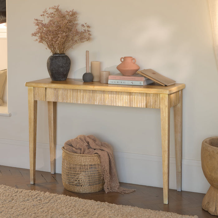 Raleigh Whitewash Console Table - Laura James