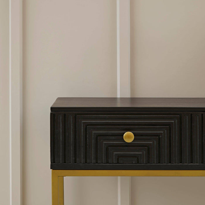 Rayna 2 Drawer Console Table - Jet Black - Laura James