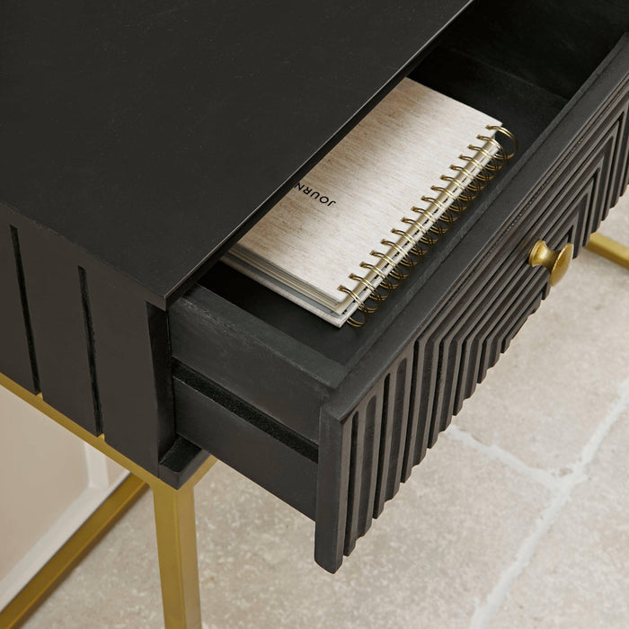 Rayna 2 Drawer Console Table - Jet Black - Laura James