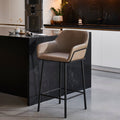 Reagan Almond Brown Bar Stool - Metal Legs - Laura James
