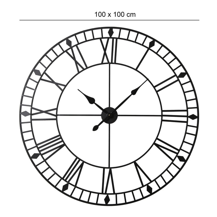 Skeleton Clock – Black – 100cm - Laura James