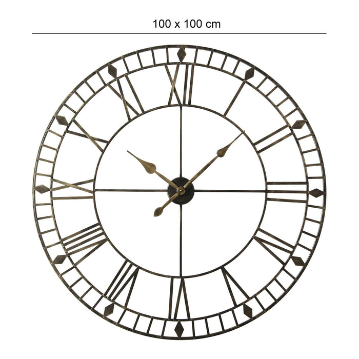 Skeleton Clock – Black and Gold – 100cm - Laura James