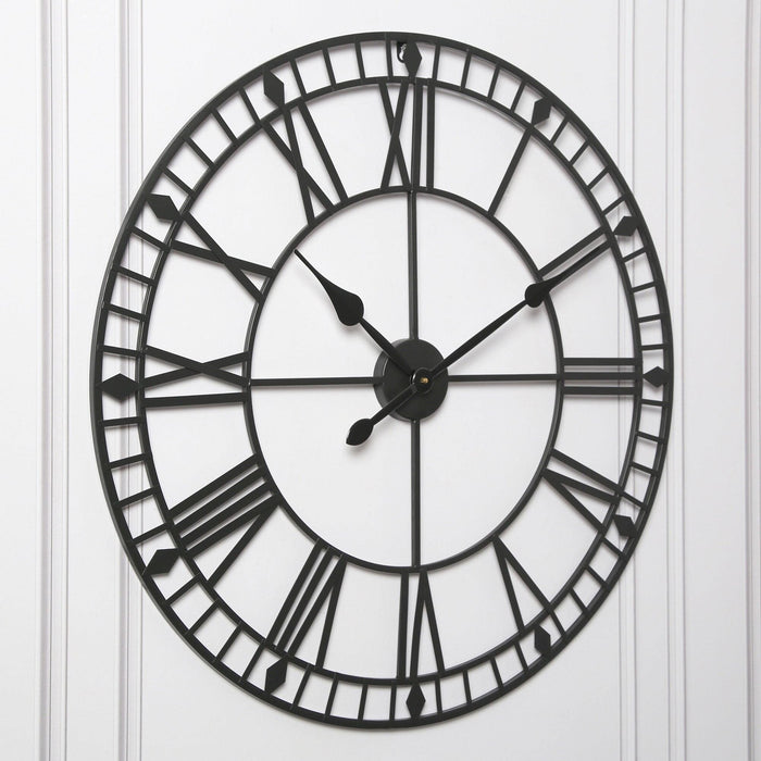 Riseley 80cm Metal Skeleton Wall Clock - Black - Laura James