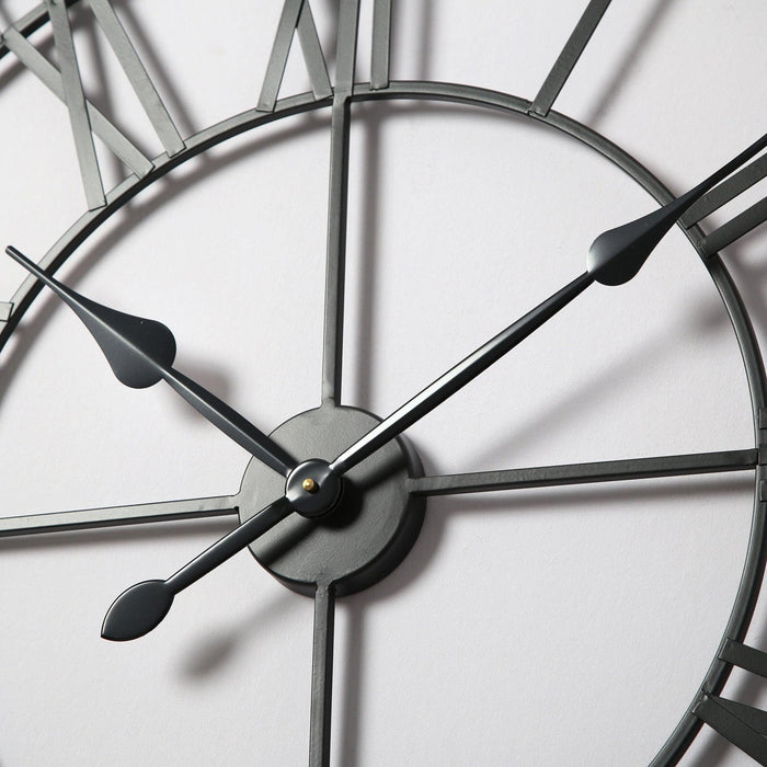 Riseley 80cm Metal Skeleton Wall Clock - Black - Laura James