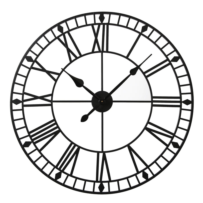 Riseley 80cm Metal Skeleton Wall Clock - Black - Laura James